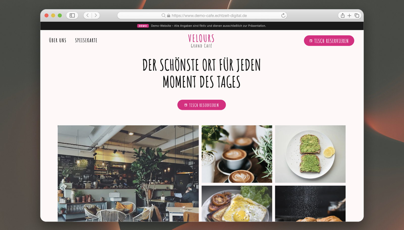 Vorschau der Webseite von Velours Grand Café